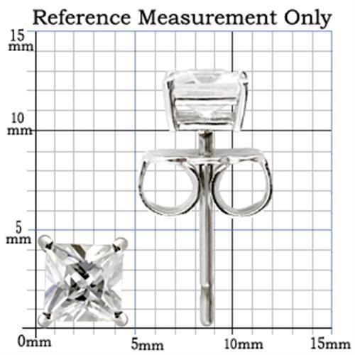 0W158 - Rhodium 925 Sterling Silver Earrings with AAA Grade CZ in Clear-1