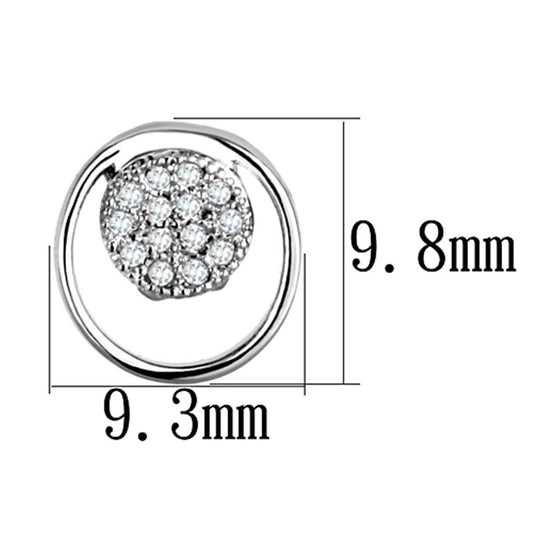 3W669 - Rhodium Brass Earrings with AAA Grade CZ in Clear-1