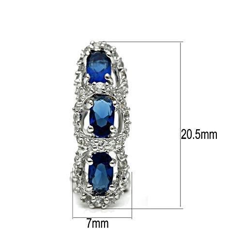 3W089 - Rhodium Brass Earrings with Synthetic Synthetic Glass in Montana-1