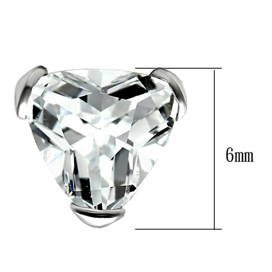 LOS048 - Rhodium 925 Sterling Silver Earrings with AAA Grade CZ in Clear-1