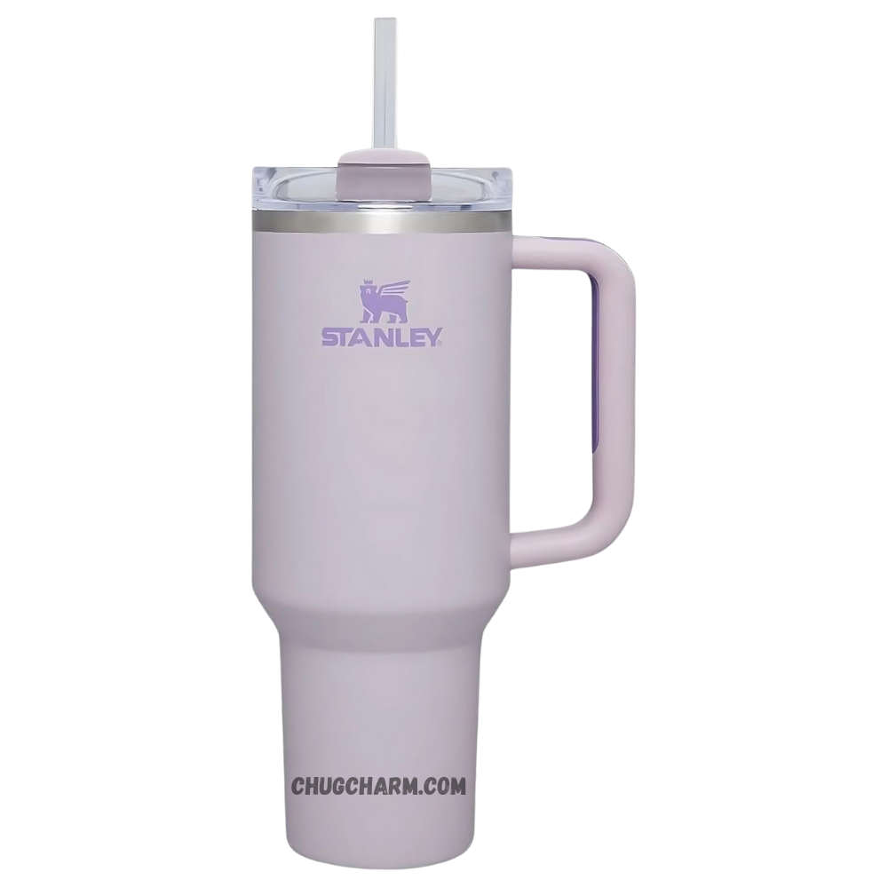 Stanley 40 oz Tumbler in Purple with a sturdy handle and double-wall insulation for keeping drinks at the perfect temperature.
