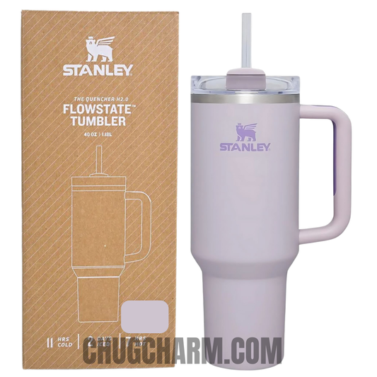 Stanley 40 oz Tumbler in Purple with a sturdy handle and double-wall insulation for keeping drinks at the perfect temperature.