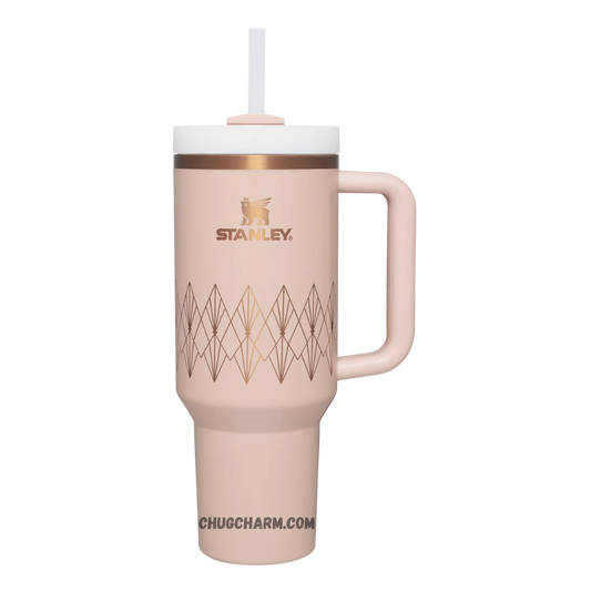 Stanley Blush Gloss Deco 40oz Tumbler – sophisticated insulated tumbler with a soft blush pink gloss finish, ideal for a chic, modern look.