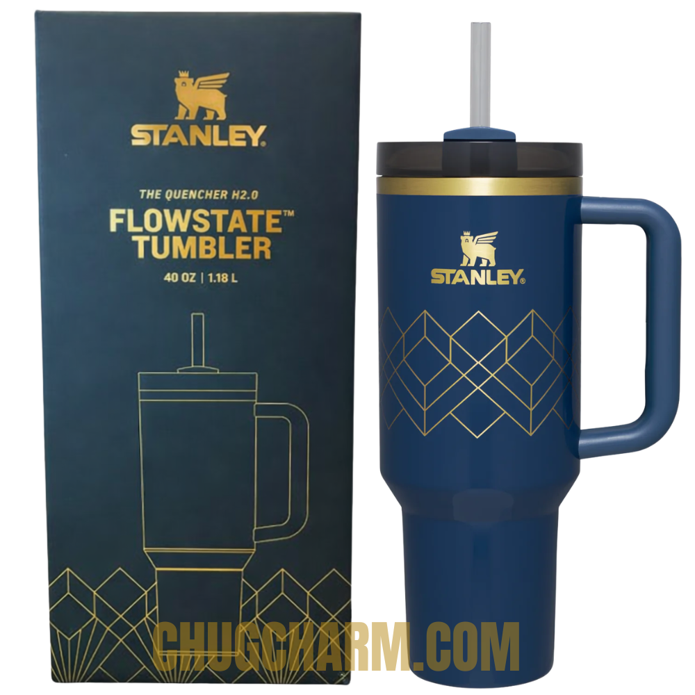Stanley Nightfall Gloss Deco 40oz Tumbler – sleek, insulated tumbler with a deep, glossy finish in a rich nightfall color for a sophisticated look.