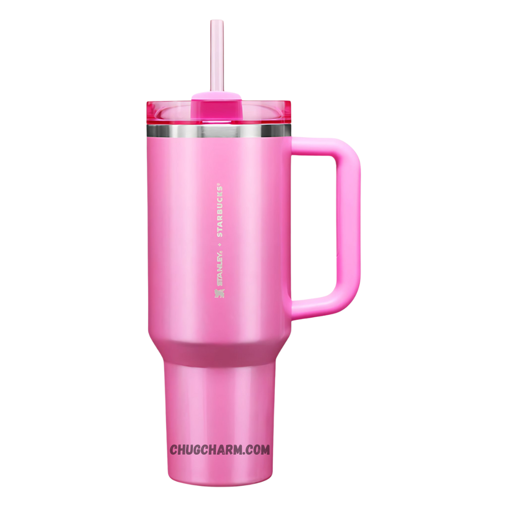 Stanley X Starbucks Pink 40oz Tumbler – trendy insulated tumbler in a soft pink color, perfect for coffee enthusiasts and those on the go.