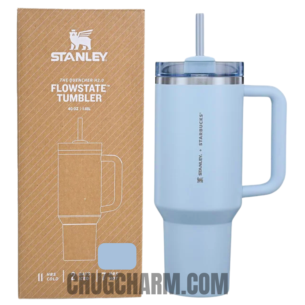 Stanley X Starbucks Spring Blue 40oz Tumbler – fresh and vibrant insulated tumbler in a spring-inspired blue shade, ideal for keeping drinks cool and stylish.