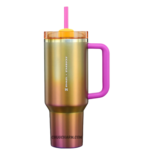 Stanley X Starbucks Yellow 40oz Tumbler – bright and cheerful insulated tumbler in a sunny yellow hue, ideal for enjoying beverages in style.