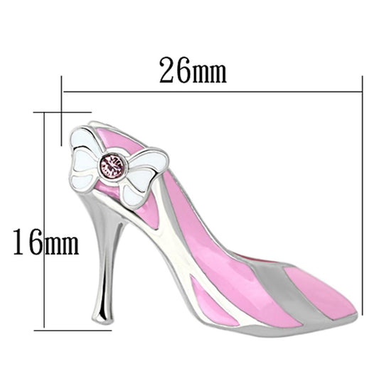 TK1129 - High polished (no plating) Stainless Steel Earrings with Top Grade Crystal in Rose-1