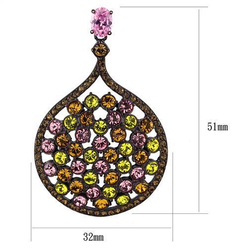 TK2630 - IP Coffee light Stainless Steel Earrings with AAA Grade CZ in Rose-1