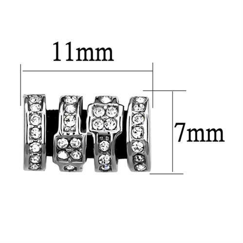 TK2849 - High polished (no plating) Stainless Steel Earrings with Top Grade Crystal in Clear-1