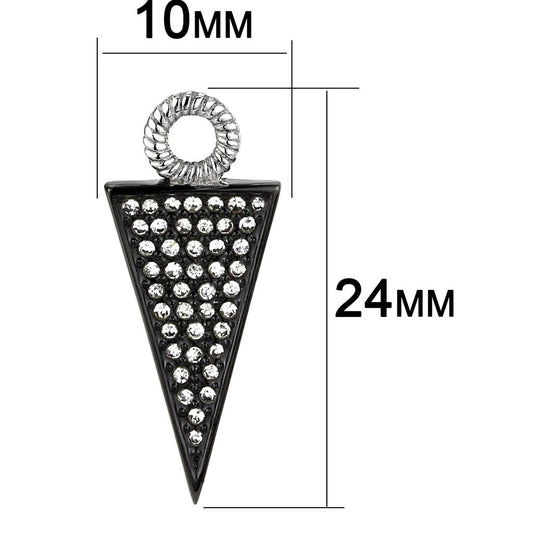 TK3485 - Two-Tone IP Black (Ion Plating) Stainless Steel Earrings with Top Grade Crystal in Clear-1