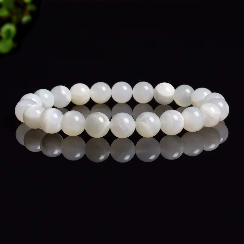 Labradorite Spectrolite Moonstone Beaded Elastic Bracelet Natural