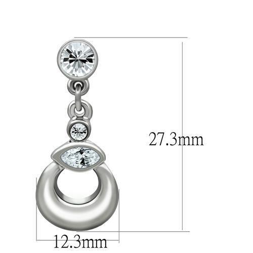 LO1989 - Rhodium White Metal Earrings with Top Grade Crystal in Clear-1