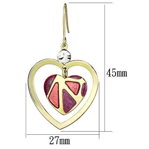 LO2680 - Gold Iron Earrings with Top Grade Crystal in Clear-1