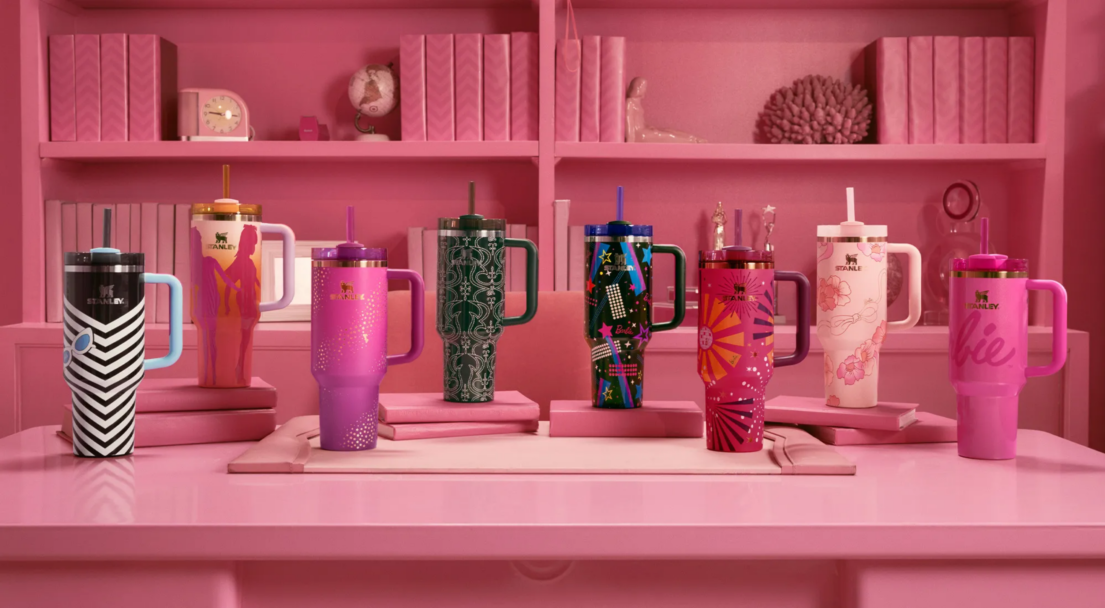 Stanley Barbie tumbler in vibrant pink color with a stylish and playful design