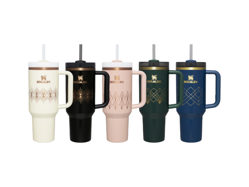 Stanley Deco Collection tumblers featuring elegant art deco-inspired designs and premium finishes