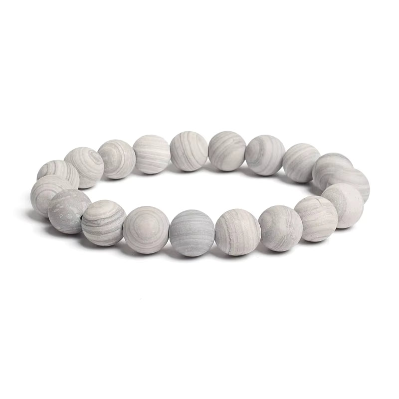 10mm Natural Stone Bracelet Tiger Eye Jasper Agate Elastic Unisex