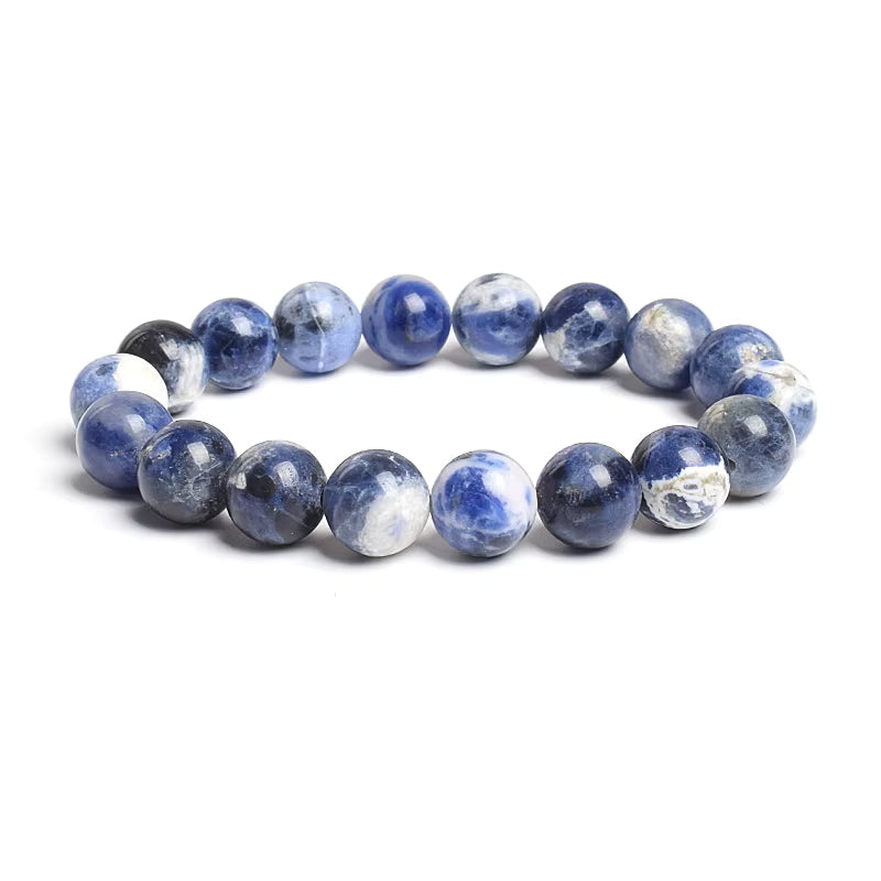 10mm Natural Stone Bracelet Tiger Eye Jasper Agate Elastic Unisex