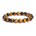 10mm Natural Stone Bracelet Tiger Eye Jasper Agate Elastic Unisex