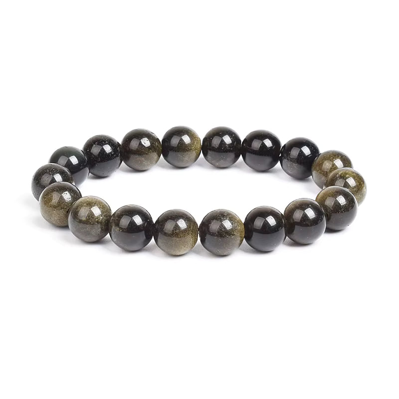10mm Natural Stone Bracelet Tiger Eye Jasper Agate Elastic Unisex