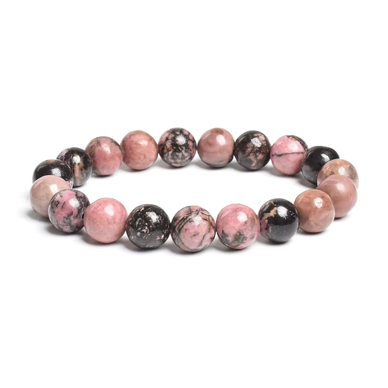 10mm Natural Stone Bracelet Tiger Eye Jasper Agate Elastic Unisex