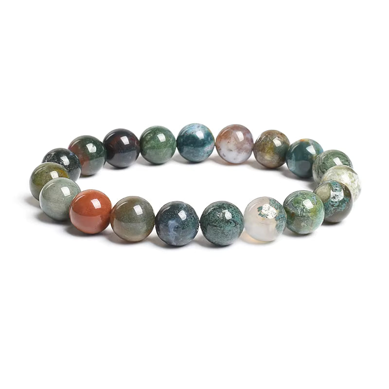 10mm Natural Stone Bracelet Tiger Eye Jasper Agate Elastic Unisex