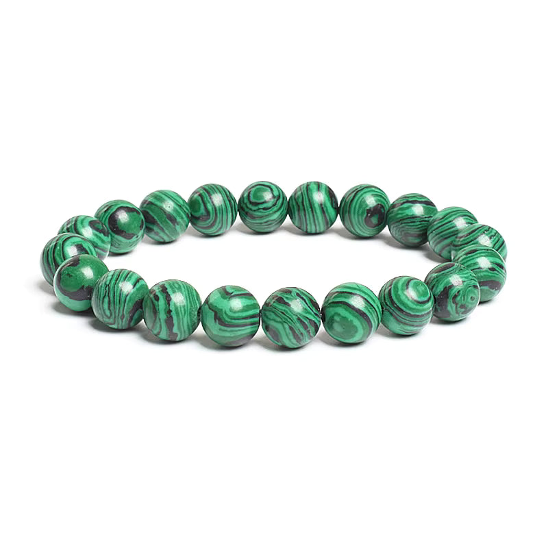 10mm Natural Stone Bracelet Tiger Eye Jasper Agate Elastic Unisex