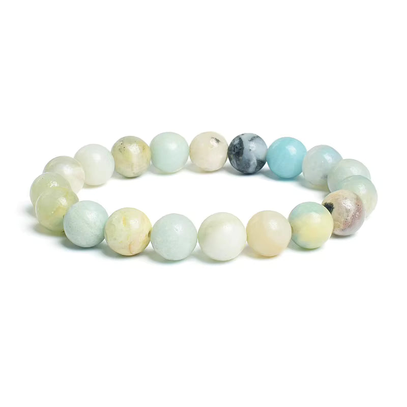 10mm Natural Stone Bracelet Tiger Eye Jasper Agate Elastic Unisex