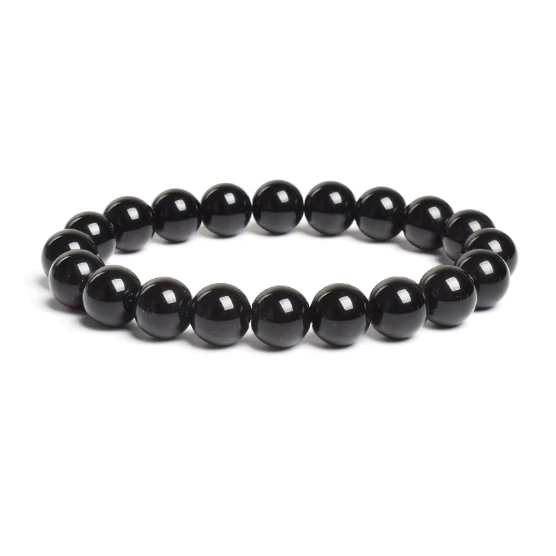 10mm Natural Stone Bracelet Tiger Eye Jasper Agate Elastic Unisex