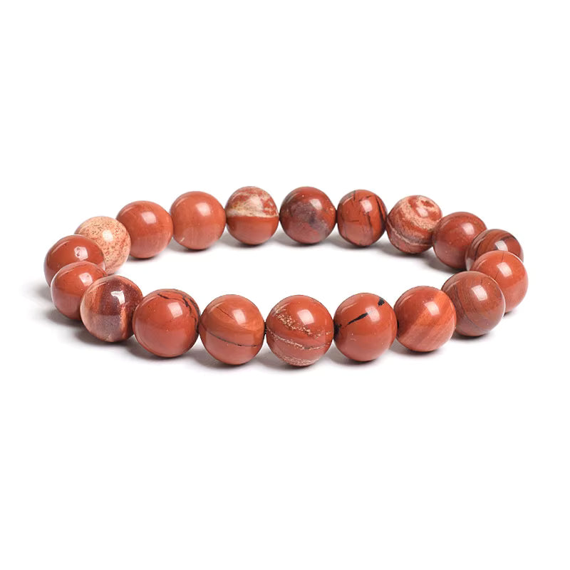 10mm Natural Stone Bracelet Tiger Eye Jasper Agate Elastic Unisex