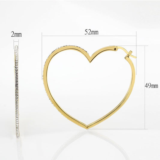 LO1258 - Gold Brass Earrings with Top Grade Crystal  in Clear-1