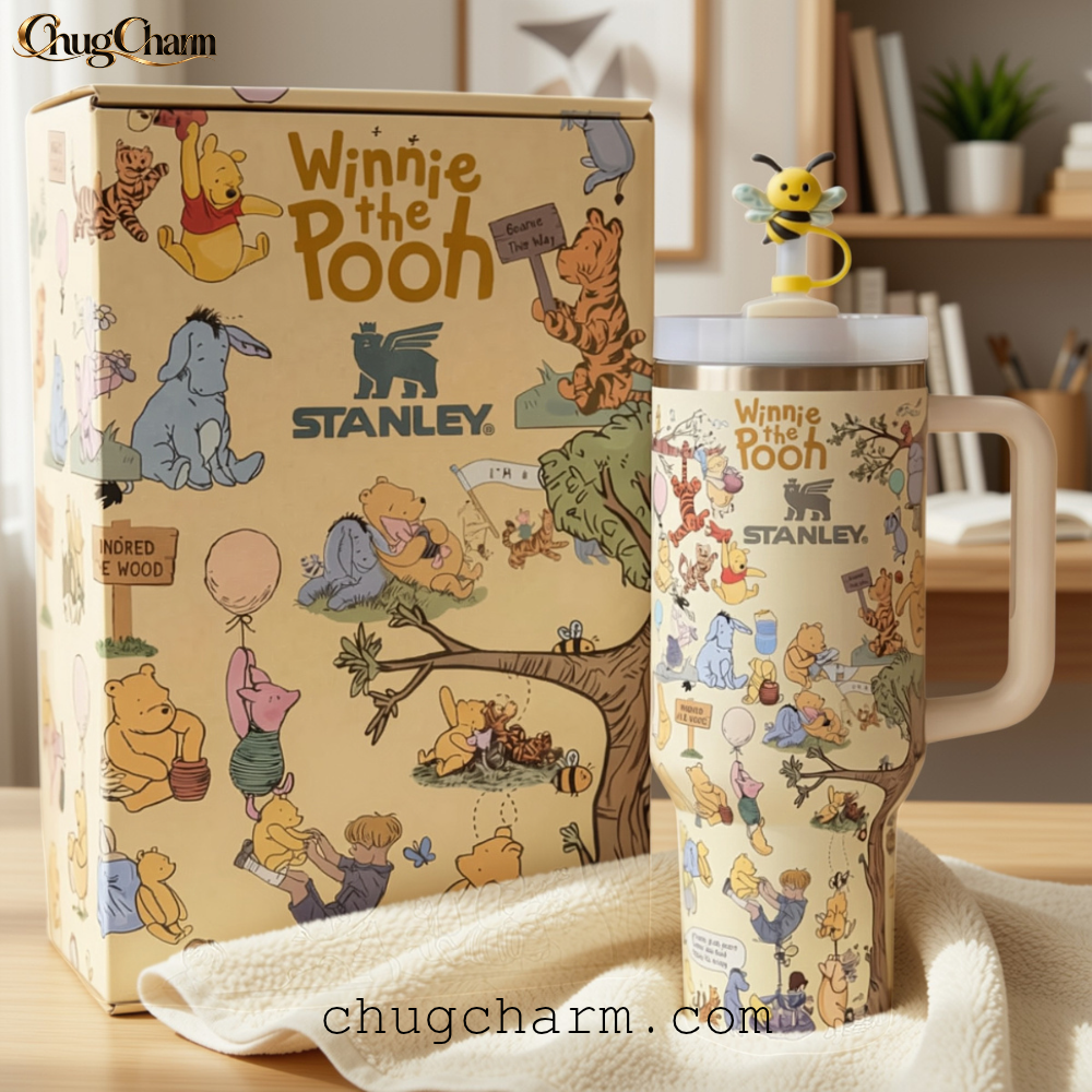Stanley Winnie the Pooh Tumbler Featuring Cute Pooh Bear Artwork
