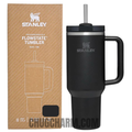 Stanley 40 oz Tumbler in Black with a durable handle and double-wall insulation for superior temperature retention.