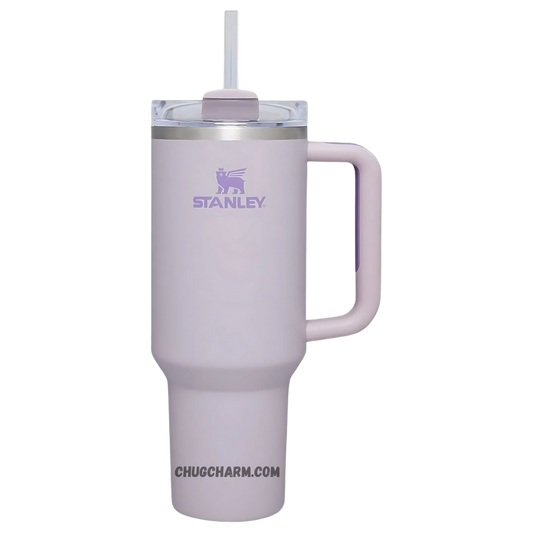 Stanley 40 oz Tumbler in Purple with a sturdy handle and double-wall insulation for keeping drinks at the perfect temperature.