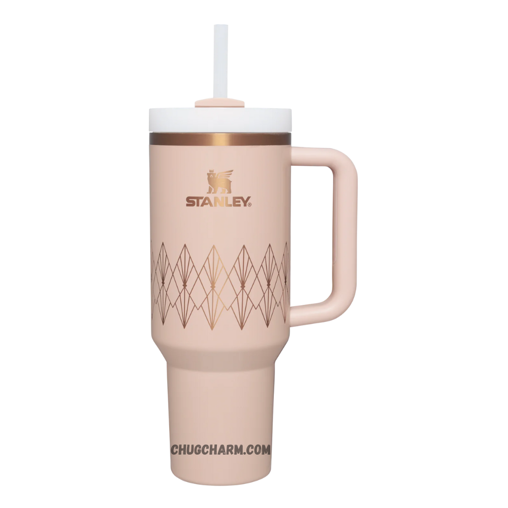 Stanley Blush Gloss Deco 40oz Tumbler – sophisticated insulated tumbler with a soft blush pink gloss finish, ideal for a chic, modern look.