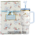 Stanley Rosa Beaux Blue 40oz Tumbler with Gift Box – chic insulated tumbler in a serene blue shade, beautifully packaged for gifting.