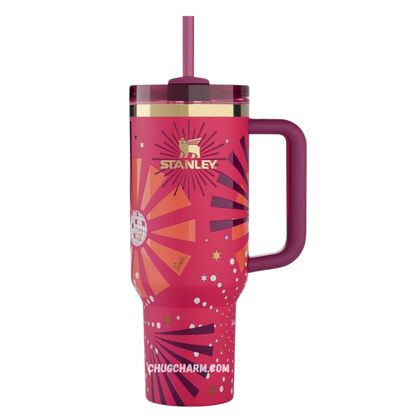 Stanley X Barbie 80s Dynamite 40oz Tumbler – eye-catching insulated tumbler with bold colors and dynamic 80s-inspired graphics.