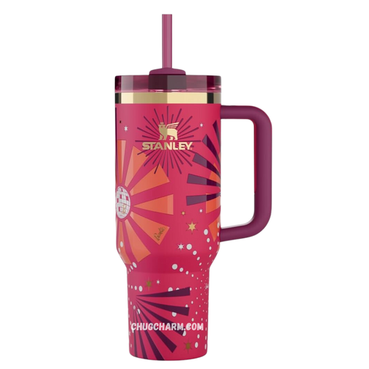 Stanley X Barbie 80s Dynamite 40oz Tumbler – eye-catching insulated tumbler with bold colors and dynamic 80s-inspired graphics.