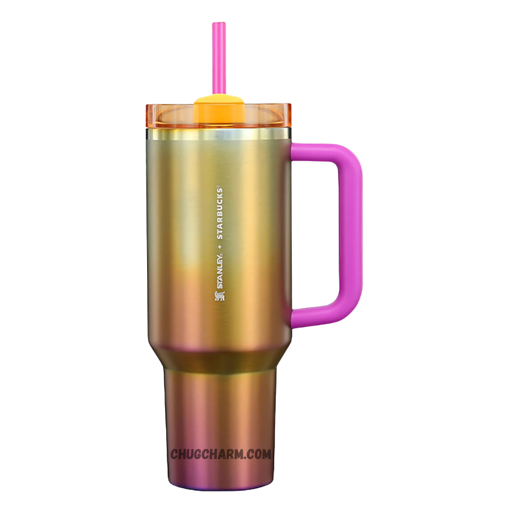 Stanley X Starbucks Yellow 40oz Tumbler – bright and cheerful insulated tumbler in a sunny yellow hue, ideal for enjoying beverages in style.