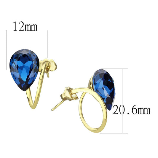 TK3648 - IP Gold(Ion Plating) Stainless Steel Earrings with Top Grade Crystal  in Montana-1