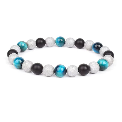 Beaded Bracelet Magnetic Black Obsidian Hematite Tiger Eye Unisex