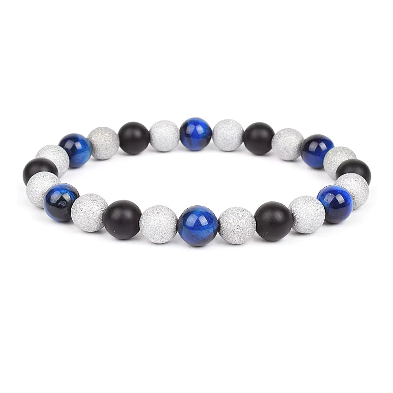Beaded Bracelet Magnetic Black Obsidian Hematite Tiger Eye Unisex