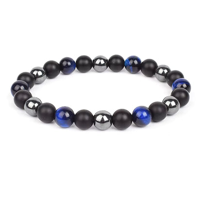 Beaded Bracelet Magnetic Black Obsidian Hematite Tiger Eye Unisex
