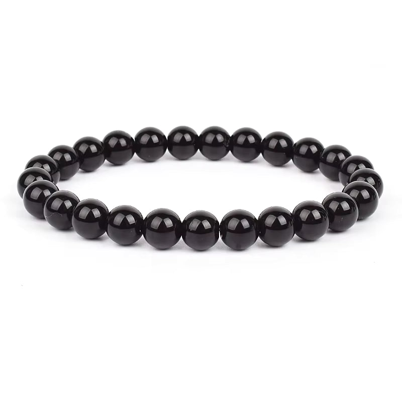 Beaded Bracelet Magnetic Black Obsidian Hematite Tiger Eye Unisex