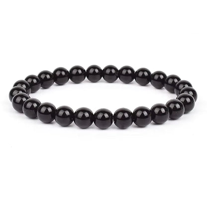 Beaded Bracelet Magnetic Black Obsidian Hematite Tiger Eye Unisex