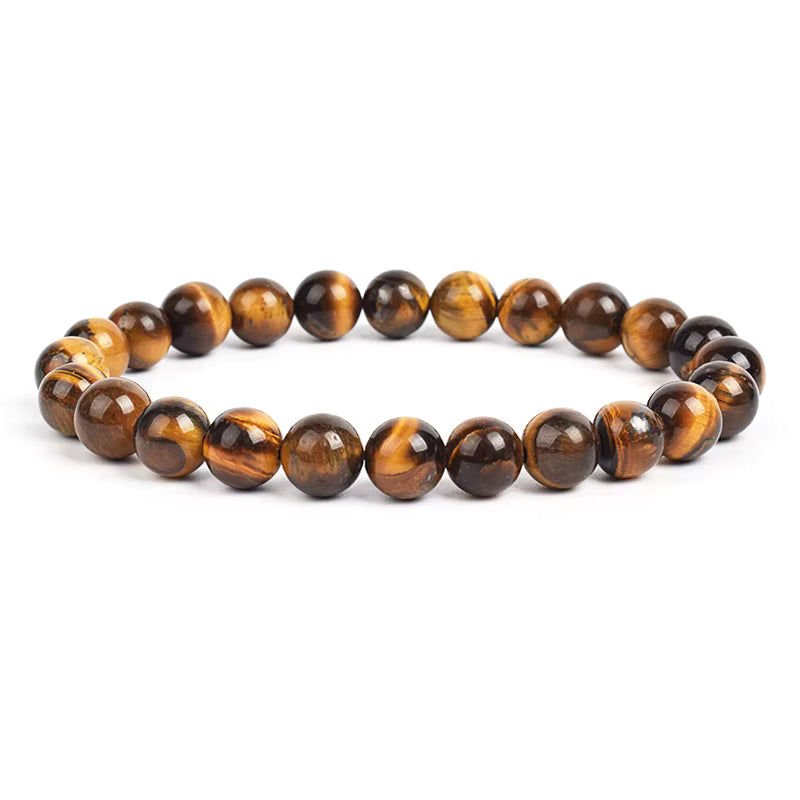 Beaded Bracelet Magnetic Black Obsidian Hematite Tiger Eye Unisex