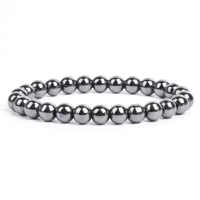 Beaded Bracelet Magnetic Black Obsidian Hematite Tiger Eye Unisex
