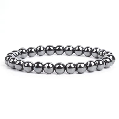 Beaded Bracelet Magnetic Black Obsidian Hematite Tiger Eye Unisex