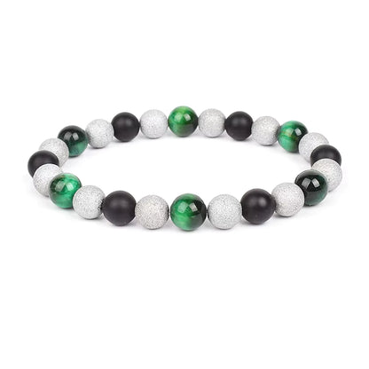 Beaded Bracelet Magnetic Black Obsidian Hematite Tiger Eye Unisex