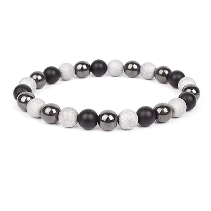 Beaded Bracelet Magnetic Black Obsidian Hematite Tiger Eye Unisex